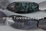 CNG600 13*28mm - 14*34mm faceted rice Indian agate nugget beads