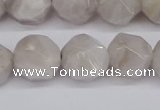 CNG6021 15.5 inches 12mm faceted nuggets grey crazy agate beads