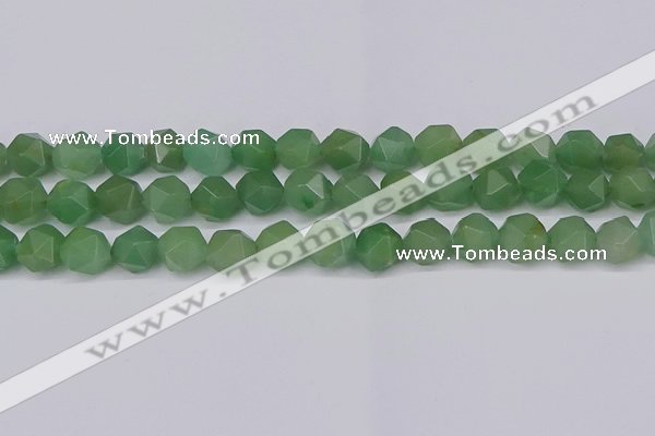 CNG6034 15.5 inches 12mm faceted nuggets green aventurine beads