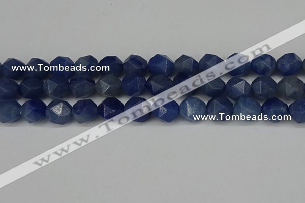 CNG6036 15.5 inches 12mm faceted nuggets blue aventurine beads
