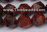 CNG6041 15.5 inches 12mm faceted nuggets mahogany obsidian beads