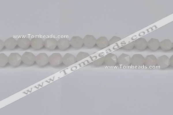 CNG6043 15.5 inches 12mm faceted nuggets white jade beads