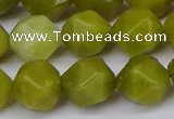 CNG6044 15.5 inches 12mm faceted nuggets lemon jade beads