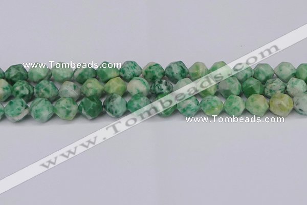 CNG6046 15.5 inches 12mm faceted nuggets Qinghai jade beads