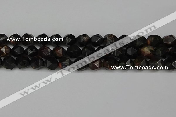 CNG6048 15.5 inches 12mm faceted nuggets plum blossom jade beads