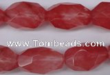 CNG608 12*20mm – 14*24mm faceted nuggets cherry quartz beads