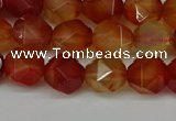 CNG6087 15.5 inches 8mm faceted nuggets red agate beads