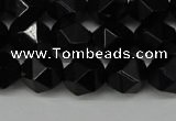 CNG6089 15.5 inches 8mm faceted nuggets black agate beads