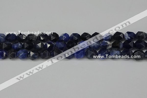 CNG6104 15.5 inches 8mm faceted nuggets sodalite gemstone beads