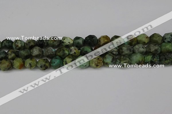 CNG6110 15.5 inches 8mm faceted nuggets African turquoise beads