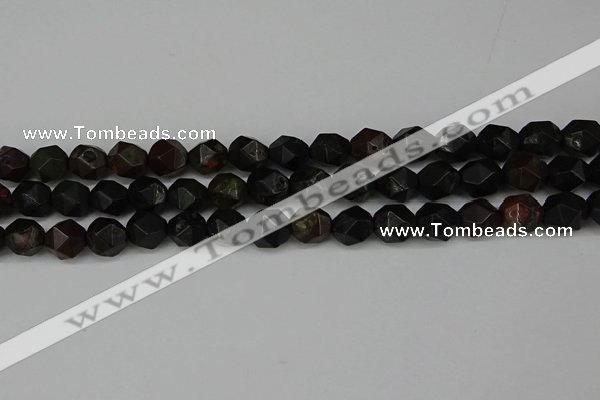 CNG6118 15.5 inches 8mm faceted nuggets plum blossom jade beads