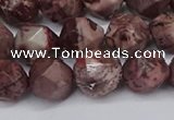 CNG6125 15.5 inches 8mm faceted nuggets red artistic jasper beads