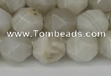 CNG6150 15.5 inches 10mm faceted nuggets grey agate beads