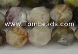 CNG6152 15.5 inches 10mm faceted nuggets silver needle agate beads