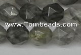 CNG6170 15.5 inches 10mm faceted nuggets cloudy quartz beads