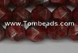 CNG6198 15.5 inches 10mm faceted nuggets brecciated jasper beads