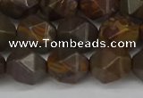 CNG6199 15.5 inches 10mm faceted nuggets coffee jasper beads