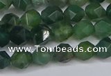 CNG6225 15.5 inches 6mm faceted nuggets moss agate beads