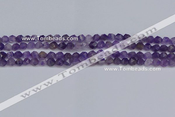 CNG6230 15.5 inches 6mm faceted nuggets amethyst beads