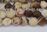 CNG6245 15.5 inches 6mm faceted nuggets zebra jasper beads