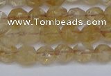 CNG6259 15.5 inches 6mm faceted nuggets coffee cherry quartz beads