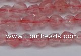 CNG6260 15.5 inches 6mm faceted nuggets cherry quartz beads