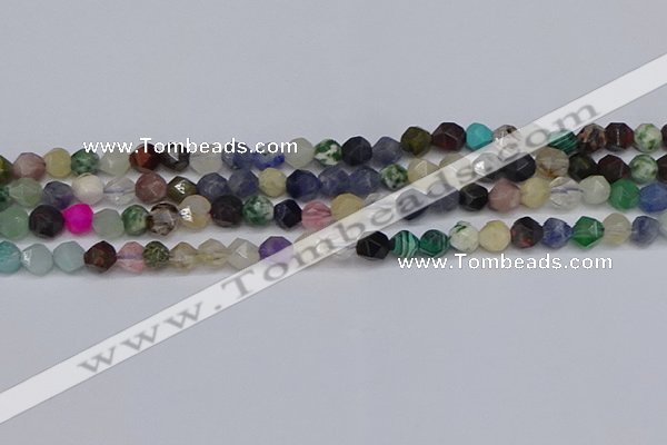 CNG6265 15.5 inches 6mm faceted nuggets mixed gemstone beads