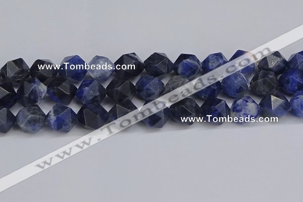 CNG6298 15.5 inches 14mm faceted nuggets sodalite beads