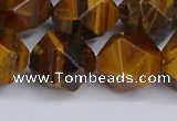 CNG6299 15.5 inches 14mm faceted nuggets yellow tiger eye beads