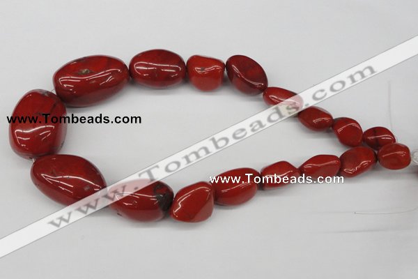 CNG63 15.5 inches 10*15mm - 25*40mm nuggets red jasper beads