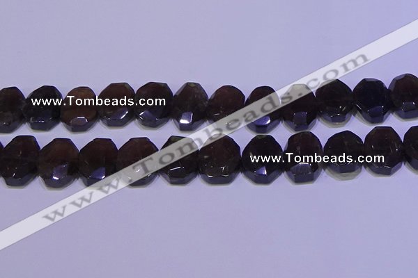 CNG6308 15.5 inches 13*18mm - 15*20mm faceted freeform smoky quartz beads