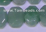 CNG6310 13*18mm - 15*20mm faceted freeform green aventurine beads