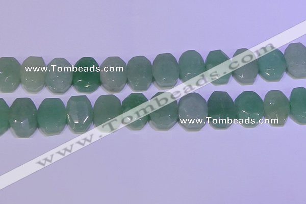 CNG6310 13*18mm - 15*20mm faceted freeform green aventurine beads