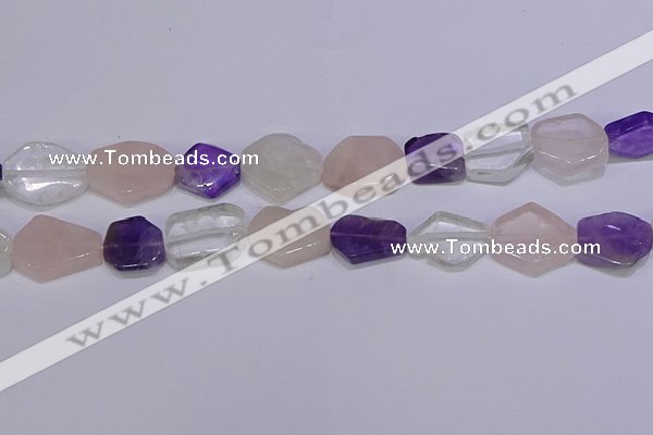 CNG6336 15.5 inches 14*18mm - 16*22mm freeform mixed quartz beads