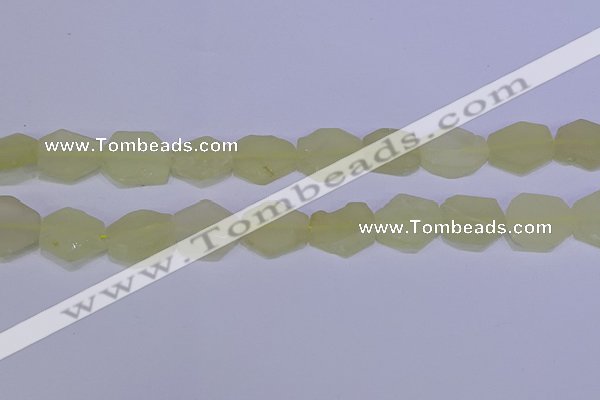 CNG6356 15.5 inches 14*18mm - 16*22mm freeform matte lemon quartz beads