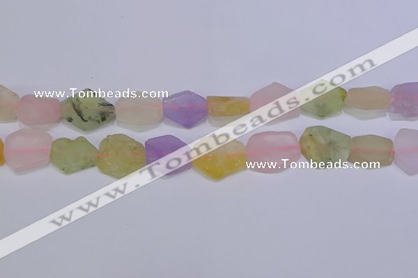 CNG6363 15.5 inches 14*18mm - 16*22mm freeform matte mixed quartz beads