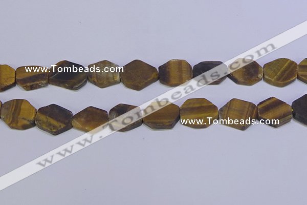 CNG6370 15.5 inches 14*18mm - 16*22mm freeform matte yellow tiger eye beads