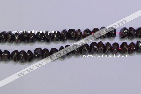 CNG6382 15.5 inches 6*14mm - 8*14mm nuggets red garnet beads