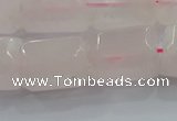 CNG6403 15.5 inches 15*20mm faceted nuggets rose quartz beads