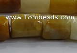 CNG6416 15.5 inches 15*20mm faceted nuggets yellow jade beads