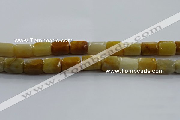 CNG6416 15.5 inches 15*20mm faceted nuggets yellow jade beads