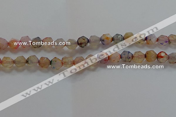 CNG6502 15.5 inches 10mm faceted nuggets agate beads wholesale