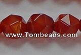 CNG6507 15.5 inches 12mm faceted nuggets red agate beads