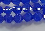 CNG6508 15.5 inches 6mm faceted nuggets blue agate beads