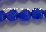 CNG6510 15.5 inches 10mm faceted nuggets blue agate beads