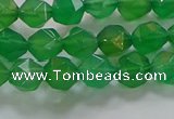 CNG6512 15.5 inches 6mm faceted nuggets green agate beads