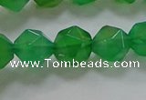 CNG6514 15.5 inches 10mm faceted nuggets green agate beads