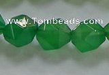 CNG6515 15.5 inches 12mm faceted nuggets green agate beads