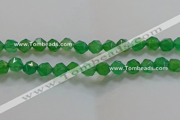 CNG6515 15.5 inches 12mm faceted nuggets green agate beads