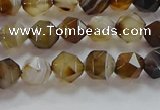 CNG6516 15.5 inches 6mm faceted nuggets line agate beads